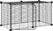 vidaXL - Huisdierenkooi - met - deur - 8 - panelen - 35x35 - cm - staal - zwart