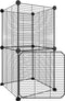 vidaXL - Huisdierenkooi - met - deur - 8 - panelen - 35x35 - cm - staal - zwart