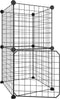 vidaXL - Huisdierenkooi - met - deur - 8 - panelen - 35x35 - cm - staal - zwart