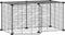 vidaXL - Huisdierenkooi - met - deur - 8 - panelen - 35x35 - cm - staal - zwart