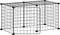 vidaXL - Huisdierenkooi - met - deur - 8 - panelen - 35x35 - cm - staal - zwart