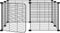 vidaXL - Huisdierenkooi - met - deur - 8 - panelen - 35x35 - cm - staal - zwart