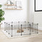 vidaXL - Huisdierenkooi - met - deur - 8 - panelen - 35x35 - cm - staal - zwart