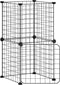 vidaXL - Huisdierenkooi - met - deur - 8 - panelen - 35x35 - cm - staal - zwart