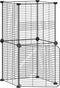 vidaXL - Huisdierenkooi - met - deur - 8 - panelen - 35x35 - cm - staal - zwart