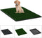 vidaXL - Huisdierentoiletten - 2 - st - met - bak - en - kunstgras - 76x51x3 - cm - groen