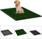 vidaXL - Huisdierentoiletten - 2 - st - met - bak - en - kunstgras - 63x50x7 - cm - groen