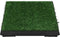 vidaXL - Huisdierentoiletten - 2 - st - met - bak - en - kunstgras - 63x50x7 - cm - groen