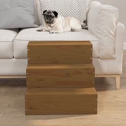 vidaXL - Huisdierentrap - 40x37,5x35 - cm - massief - grenenhout - honingbruin