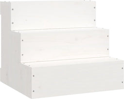 vidaXL - Huisdierentrap - 40x37,5x35 - cm - massief - grenenhout - wit