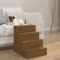 vidaXL - Huisdierentrap - 40x49x47 - cm - massief - grenenhout - honingbruin