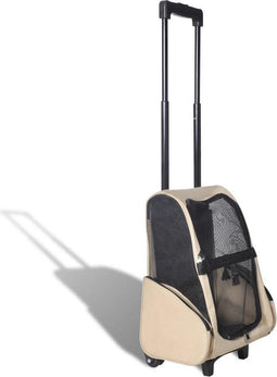 vidaXL - Huisdierentrolley - inklapbaar - beige
