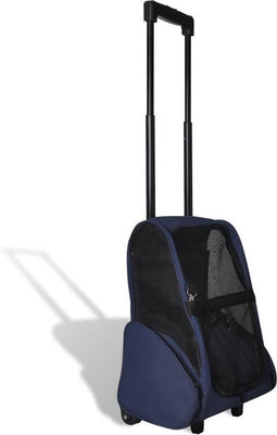 vidaXL - Huisdierentrolley - inklapbaar - blauw