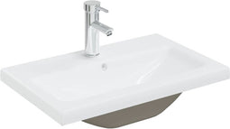 vidaXL - Inbouwwastafel - met - kraan - 61x39x18 - cm - keramiek - wit