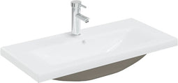 vidaXL - Inbouwwastafel - met - kraan - 81x39x18 - cm - keramiek - wit