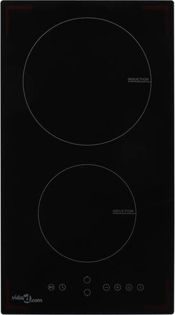 vidaXL Inductiekookplaat met 2 kookzones aanraakbediening 3500 W glas