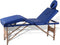 vidaXL - Inklapbare - massagetafel - 4 - zones - met - houten - frame - (blauw)
