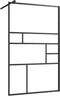 vidaXL - Inloopdouchewand - 100x195 - cm - ESG-glas - transparant - en - zwart
