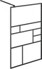 vidaXL - Inloopdouchewand - 100x195 - cm - ESG-glas - transparant - en - zwart
