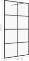 vidaXL - Inloopdouchewand - 100x195 - cm - ESG-glas - transparant - en - zwart