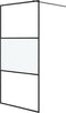 vidaXL - Inloopdouchewand - 100x195 - cm - halfmat - ESG-glas - zwart