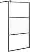 vidaXL - Inloopdouchewand - 100x195 - cm - halfmat - ESG-glas - zwart