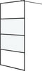 vidaXL - Inloopdouchewand - 100x195 - cm - halfmat - ESG-glas - zwart