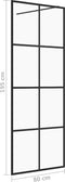 vidaXL - Inloopdouchewand - 100x195 - cm - halfmat - ESG-glas - zwart