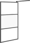 vidaXL - Inloopdouchewand - 100x195 - cm - halfmat - ESG-glas - zwart