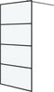 vidaXL - Inloopdouchewand - 100x195 - cm - mat - ESG-glas - zwart