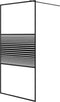 vidaXL - Inloopdouchewand - 100x195 - cm - transparant - ESG-glas - zwart