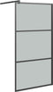 vidaXL - Inloopdouchewand - 115x195 - cm - donker - ESG-glas - zwart