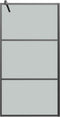 vidaXL - Inloopdouchewand - 115x195 - cm - donker - ESG-glas - zwart