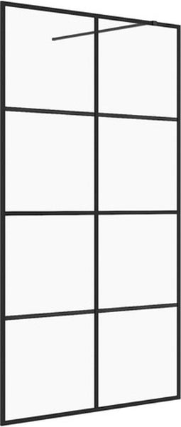 vidaXL - Inloopdouchewand - 115x195 - cm - ESG-glas - transparant - en - zwart
