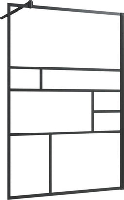 vidaXL - Inloopdouchewand - 115x195 - cm - ESG-glas - transparant - en - zwart