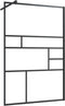 vidaXL - Inloopdouchewand - 115x195 - cm - ESG-glas - transparant - en - zwart