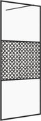 vidaXL - Inloopdouchewand - 115x195 - cm - ESG-glas - transparant - en - zwart