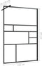vidaXL - Inloopdouchewand - 115x195 - cm - ESG-glas - transparant - en - zwart