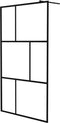 vidaXL - Inloopdouchewand - 115x195 - cm - gehard - glas - zwart