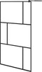 vidaXL - Inloopdouchewand - 115x195 - cm - gehard - glas - zwart