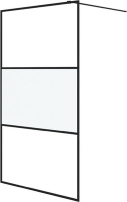 vidaXL - Inloopdouchewand - 115x195 - cm - halfmat - ESG-glas - zwart