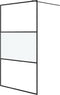 vidaXL - Inloopdouchewand - 115x195 - cm - halfmat - ESG-glas - zwart