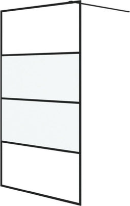 vidaXL - Inloopdouchewand - 115x195 - cm - halfmat - ESG-glas - zwart