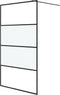 vidaXL - Inloopdouchewand - 115x195 - cm - halfmat - ESG-glas - zwart