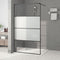 vidaXL - Inloopdouchewand - 115x195 - cm - halfmat - ESG-glas - zwart