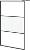 vidaXL - Inloopdouchewand - 115x195 - cm - halfmat - ESG-glas - zwart