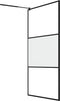 vidaXL - Inloopdouchewand - 115x195 - cm - halfmat - ESG-glas - zwart