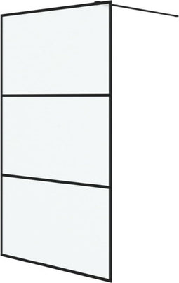 vidaXL - Inloopdouchewand - 115x195 - cm - mat - ESG-glas - zwart