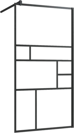vidaXL - Inloopdouchewand - 80x195 - cm - ESG-glas - transparant - en - zwart