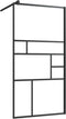 vidaXL - Inloopdouchewand - 80x195 - cm - ESG-glas - transparant - en - zwart